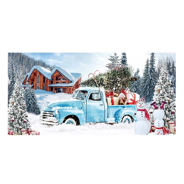 Binwennn Christmas Garage Door Decorations Christmas Garage Door Banner Mural Covered In 7 X 16 Foot Car Christmas Tree Pattern Garage Door Mural For Holiday Parties Canadian Flag 3x5 Polyester