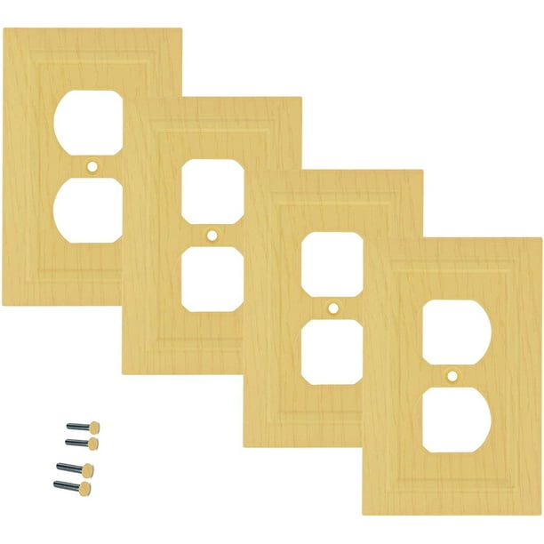 Pack of 4 Wall Plate Outlet Switch Covers by SleekLighting Decorative