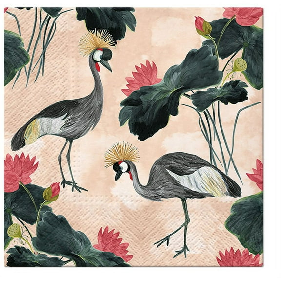 Decoupage Bird Napkins, CRANES 40pcs Lunch Napkins, Napkins with Wild Birds, Bird Paper Napkins, Decoupage Paper Napkins, Disposable Napkins Decorative