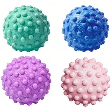 4PCS Deep Tissue Massage Ball Mini-Ball Trigger Point Massage Therapy for Myofascial Release - Spiky Foot Massager Ball - Back Massager Ball for Targeted Pain Relief