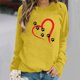 thumbnail image 1 of ICHUANYI Clearance Women's Round Neck Top Casual Fashion, Personalized Printing Loose Fitting, Slimming Long Sleeves(Yellow, XXL) ICHUANYI WER2023081513178, 1 of 4