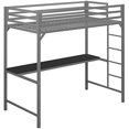 thumbnail image 5 of DHP Mabel Twin Metal Loft Bed with Desk in Silver, 5 of 9