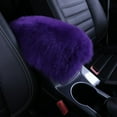 thumbnail image 1 of Universal Car Armrest Seat Cushion Auto Center Console Faux Leather Plush Mat Winter Warm Soft Pad, 1 of 6