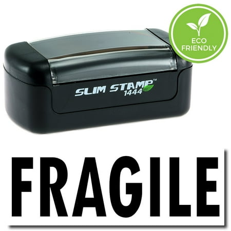 Psa Black Stamps - Slim Pre-Inked Fragile Stamp with Black Ink