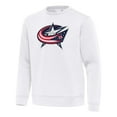 thumbnail image 2 of Men's Antigua White Columbus Blue Jackets Relevant Lightweight Pullover Sweatshirt, 2 of 3