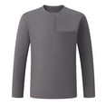 thumbnail image 2 of Zylanna Men's Long Sleeve T-Shirts, Homewear Loose Solid Color Crew Neck Casual Tops for Men Gray, 2 of 4