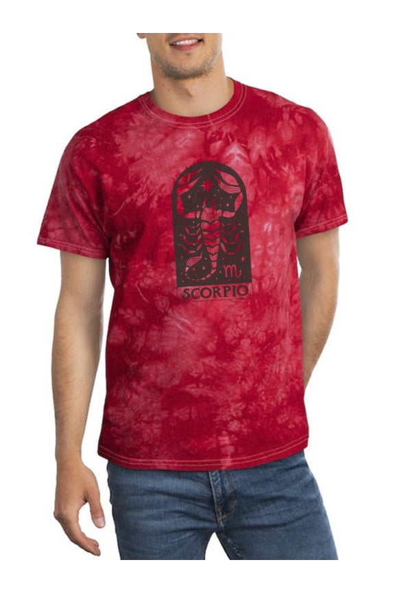 Outline Zodiac Sign Scorpio Tie Dye Crystal Men -Image by Shutterstock, Male Medium