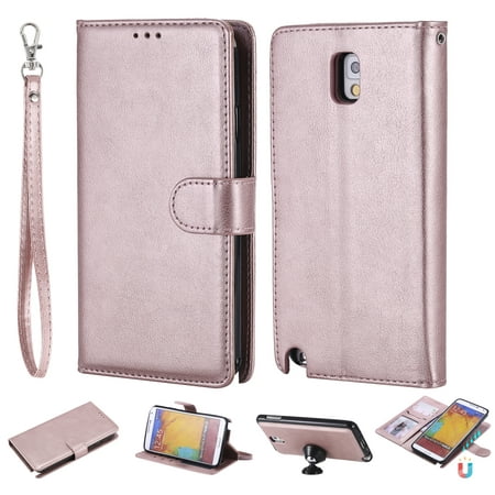 Galaxy Note 3 Case Wallet, Note 3 Case, Allytech Premium Leather Flip Case Cover & Card Slots Pocket, Wrist Design Detachable Slim Case for Samsung Galaxy Note 3 / Note III N9000