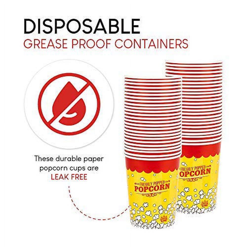 Large 32oz Paper Popcorn Buckets (25 Count) Disposable Vintage Container by Stock Your Home - image 6 of 7