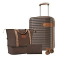thumbnail image 3 of imerelez Luggage Sets 3 Piece Carry on Luggage 22x14x9 Airline Approved, Lightweight Hardshell ABS Suitcases with Wheels, 20 inch, Brown, 3 of 8