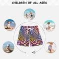 thumbnail image 6 of FORMRS Boys Swim Trunks Quick Dry Mesh Liner Boardshorts Sizes XS-XL, Colorful Wavy Plaid, 6 of 7