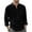 Black, variant on IROINNID Shirt with Pocket for Men Solid Color V-Neck Collar Long Sleeve Pullover Blouse Tops,Black
