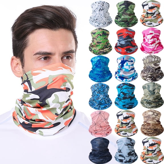 JoveMarine Summer UV Face Mask Sun Protection - Fishing Neck Gaiter Camouflage Breathable Dustproof for Biking Running Camping Lightweight Bandana Men Face Protection,Coffee