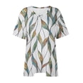 thumbnail image 4 of Fiudx Camisas para Mujer Camiseta Informal de Manga Corta con Cuello En V para Mujer, Blusa Lisa, Talla Grande, a La Moda, 4 of 4