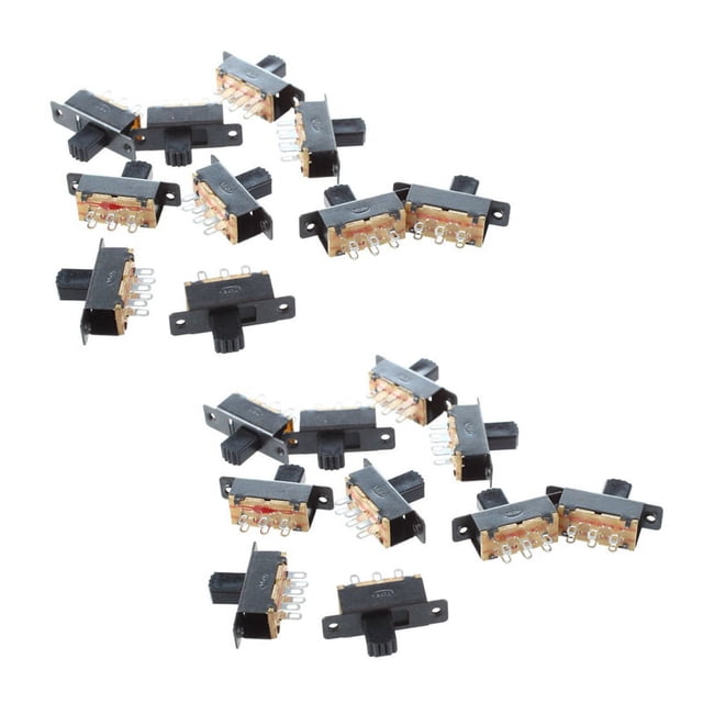20 Pcs SS22F25-G7 2 Posicion DPDT 2P2T Montaje en Panel Mini Interruptor Deslizante Soldadura Estiron