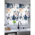 thumbnail image 5 of Sheer Curtains 54 Inch Length, Vintage Blue Floral Semi Sheer Curtains Light Filtering Window Treatment, Farmhouse Watercolor Flower Butterflies Privacy Voile Drapes for Living Room 52x54 Inch, 5 of 7