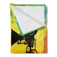 thumbnail image 2 of Movie Theater Soft Flannel Fleece Throw Blanket, Abstract and Vibrant Colored Composition with Strips Projection Silhouette, Cozy Plush for Indoor and Outdoor Use, 70" x 90", Multicolor, by Ambesonne, 2 of 5
