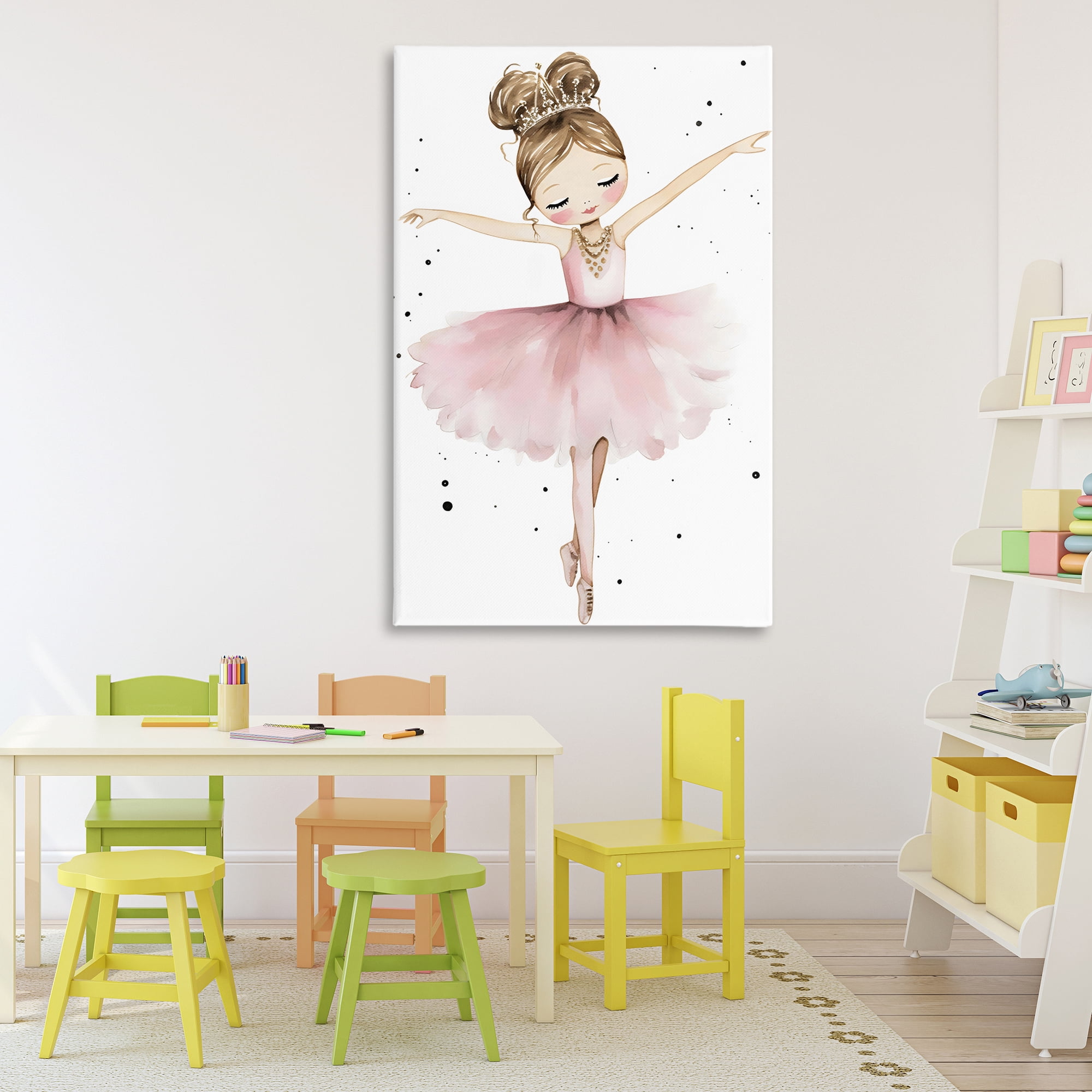 Stupell Industries Pointe Princess in Pink Tutu Canvas Wall Art, design by Creative Studio