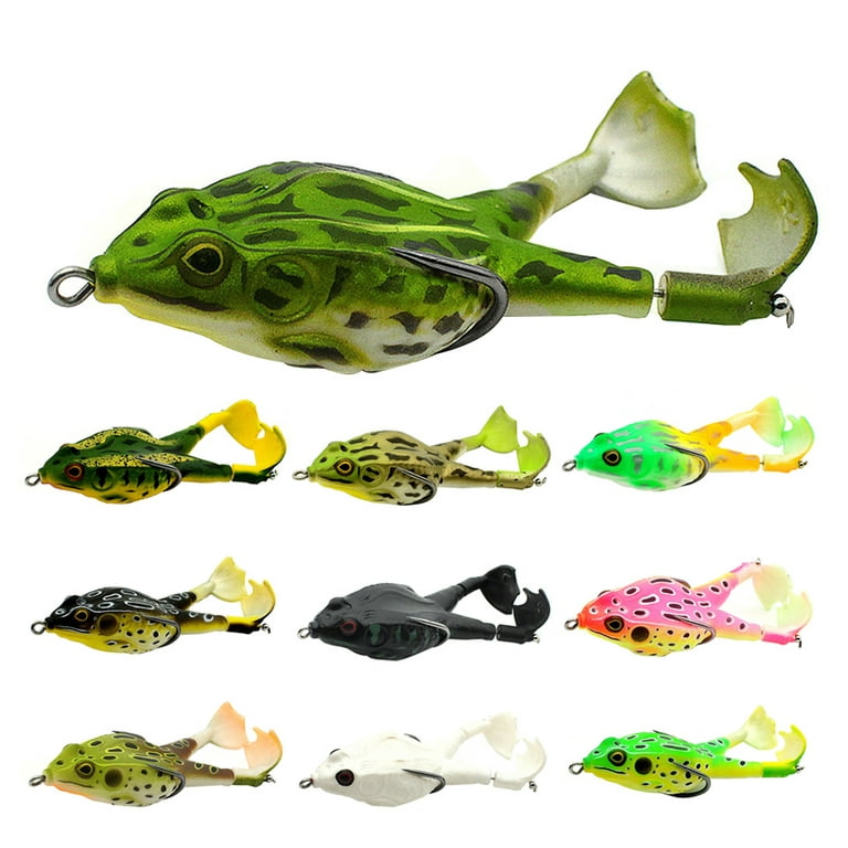 Fishing Lures Kit Artificial Soft Ray Frog Topwater Fishing Crankbait Lures  for Bass Snakehead 