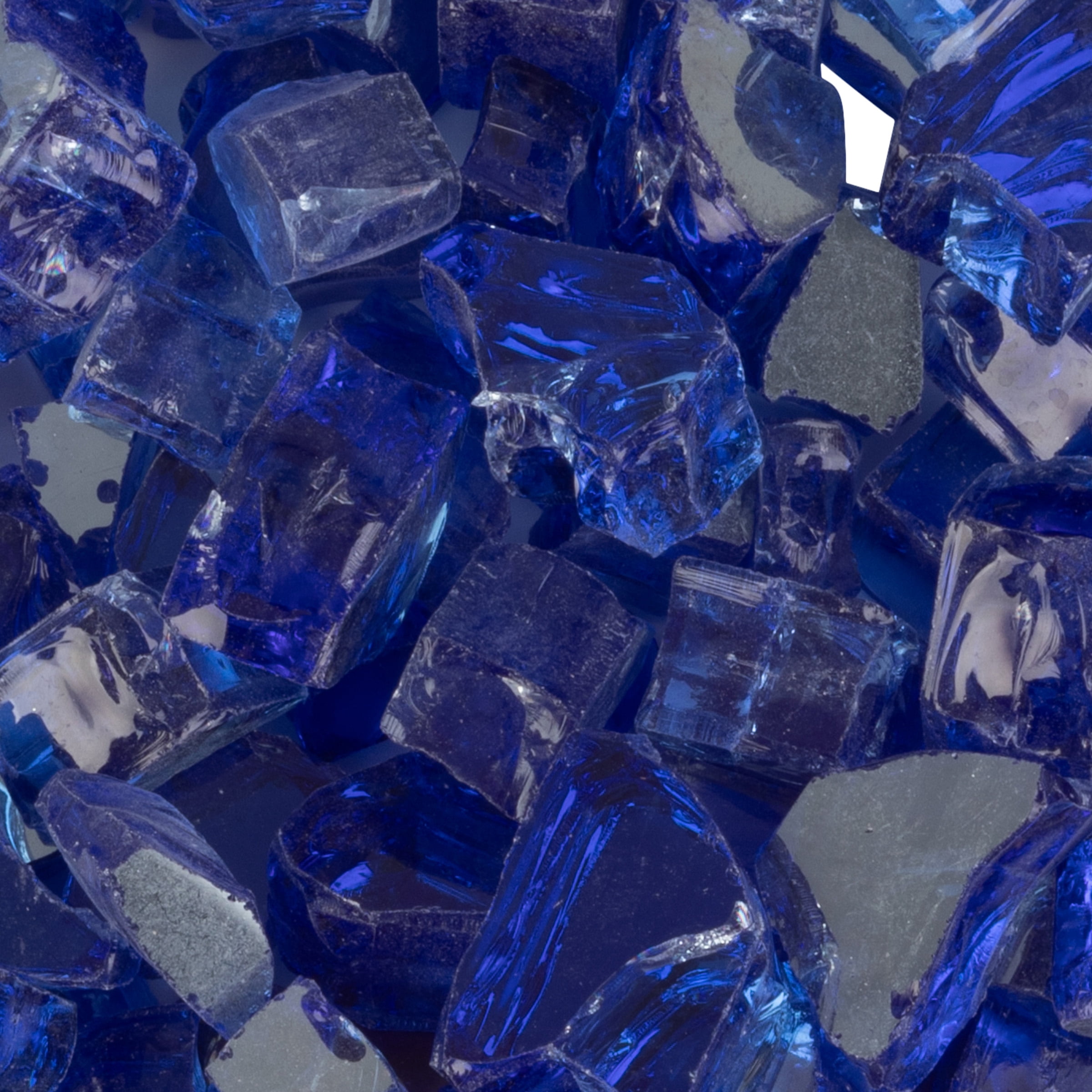 Pure Garden 10lbs Fire Pit Glass - 1/2-Inch Glass Rocks, Cobalt Blue