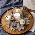 thumbnail image 5 of Thanksgiving Artificial Pumpkins Sunflower Candle Ring, Wreath Fall Centerpiece Candle Holder for Thanksgiving Party Farmhouse Table Door Pillar Decoration, 5 of 8