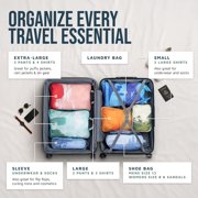 TRIPPED Travel Gear 7-Piece Extra-Large Compression Packing Cubes for Luggage, Travel Graphic