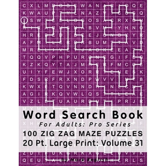 Pre-Owned Word Search Book For Adults: Pro Series, 100 Zig Zag Maze Puzzles, 20 Pt. Large Print, Vol. 31