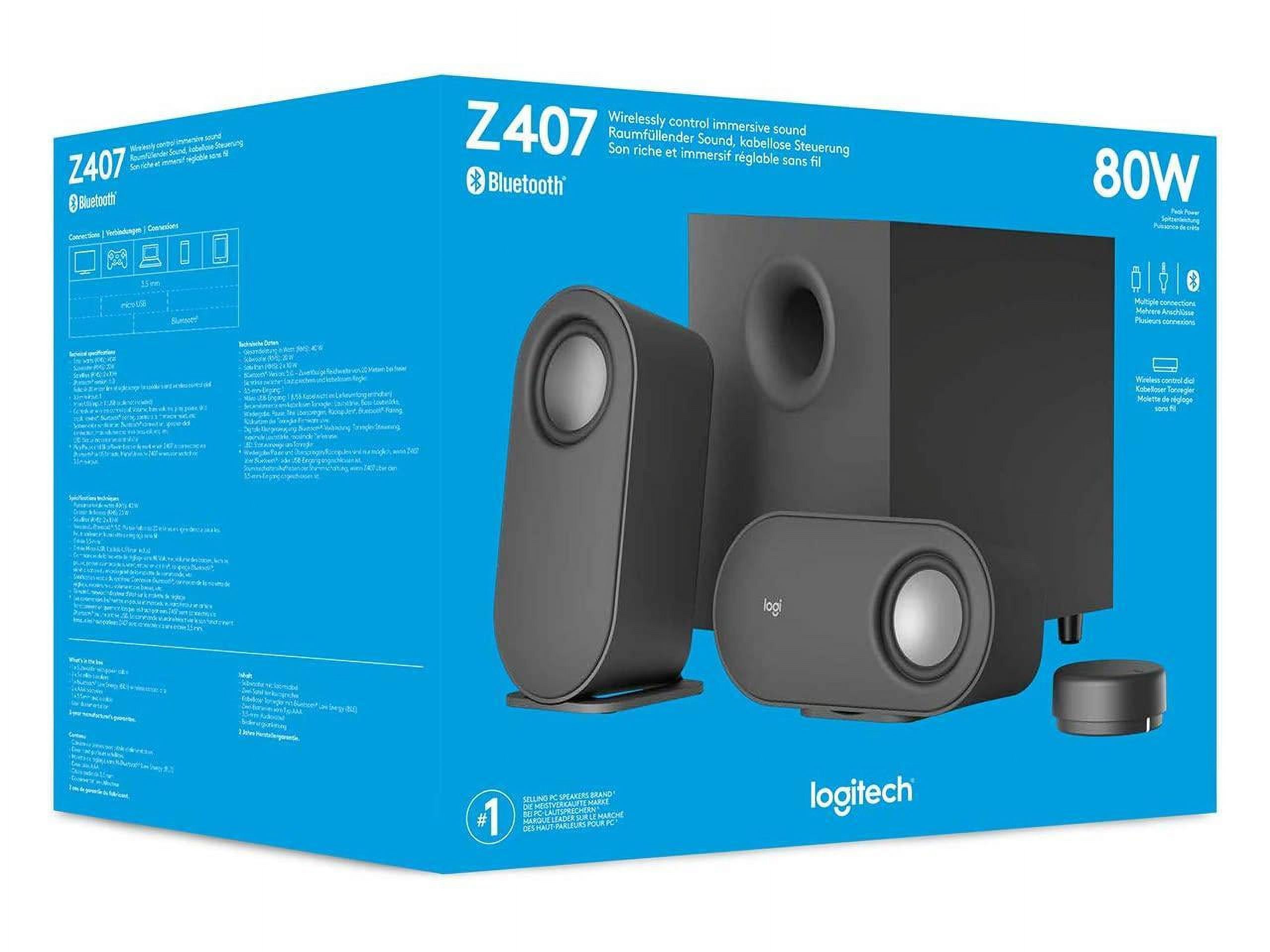 Logitech Z407 Bluetooth Speakers with Subwoofer and Wireless Immersive Sound, Premium Audio with Multiple Inputs, Speakers - Walmart.com