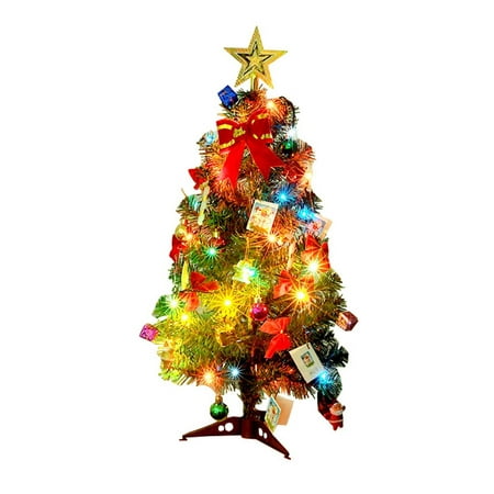 Mini Table Top Christmas Tree Decoration LED Decor Home Xmas Gift