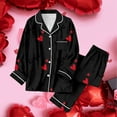 thumbnail image 2 of XIYON Womens Pajama Sets Valentines Pajama Heart Printed Sleepwear Long Sleeve Top With Pants Soft Comfortable Nightwear For Her Soft Sleepwear Loungewear, 2 of 6
