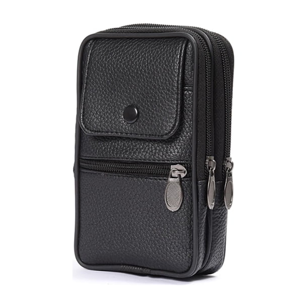 Riñonera de cuero Deportiva E Informal para hombre Kuymtek negro