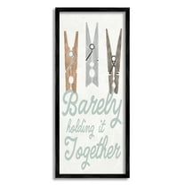 Stupell Industries Barely Holding It Together Phrase Typography Painting Black Framed Art Print Wall Art, 10 x 24