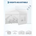 thumbnail image 2 of Yeshouse Cenador plegable con 4 paredes laterales, carpa para fiestas de 3 m x 3 m con 4 estacas, 4 cuerdas, 4 sacos de arena y bolsa con ruedas, 2 of 9