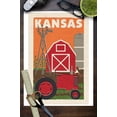 thumbnail image 3 of Kansas, Country, Woodblock (9x12 Wall Art Print, Home Decor), 3 of 3