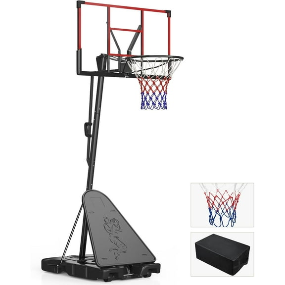 MUCHANT Portable Basketball Hoop, 4.4-10FT Adjustable Kids Basketball Goal System with 45’’PC Shatterproof Backboard for Outdoor Indoor