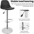 thumbnail image 4 of Bar Stools Set of 2 Morden Height Counter Bar Stools with Polypropylene Back and Leather Seat，Swivel Adjustable Stool Chair for Home Kitchen Island Black, 4 of 8