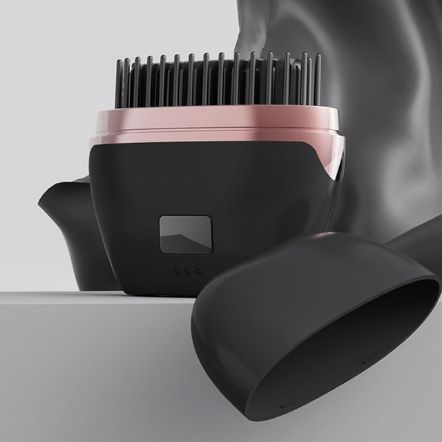 Cepillo alisador de cabello inalámbrico - Calentamiento rápido de 20 segundos, 3 configuraciones de temperatura, recargable, herramienta de peinado para escaldar el cabello, cepillo alisador
