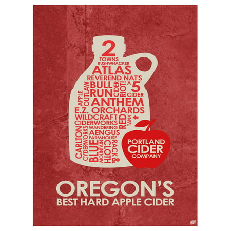 Oregon's Best Hard Apple Cider Word Art Print Poster (9