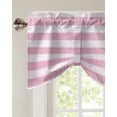 thumbnail image 3 of Tie Up Valance Curtain for Kitchen, Retro Pink Stripes on Linen Rod Pocket Short Curtains Adjustable Tie-Up Shade Valances, Farmhouse Abstract Art Window Treatment for Bathroom Living Room Bedroom, 3 of 7