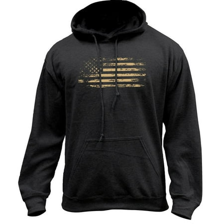 Distressed American Flag Pullover Hoodie Sweatshirt