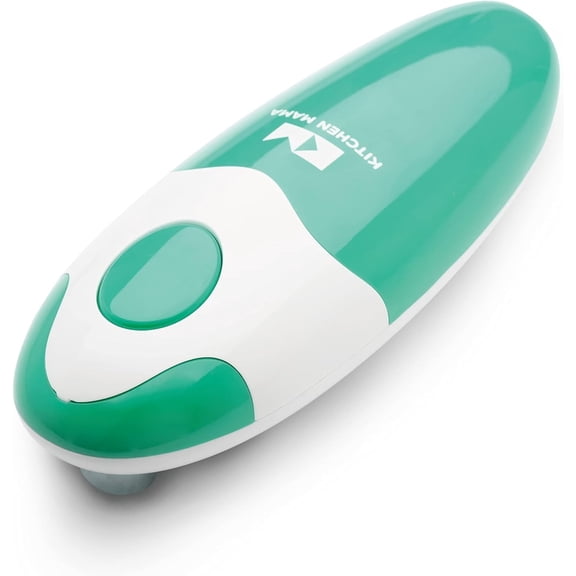 Kitchen Mama Auto Electric Can Opener: Open Your Cans with A Simple Press of Button - Automatic, Hands Free, Smooth Edge, Food-Safe, Battery Operated, YES YOU CAN (Teal)