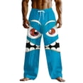 thumbnail image 2 of BRGZLK Men's Baggy Pants Wide Leg Funny Meme Elastic Waist Drawstring Beach Pants Novelty Graphic Vacation Wide Leg Trouser with Pocket, 2 of 5