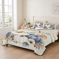 thumbnail image 2 of 3 Pieces King Quilt Set,Thanksgiving Pumpkin Fall Maple Leaf Soft Bedding Sets with 1 Quilt & 2 Pillow Shams,Vintage Letter Summer Bedspread Lightweight Coverlet Comforter for All Season, 2 of 8