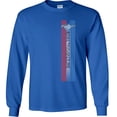 thumbnail image 6 of Fair Game Mustang Pony Stripe Ford Long Sleeve Shirt-Royal-Large, 6 of 6