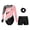 Pink&Black, variant on YONGHS Kids Girls Long Sleeve Shiny Rhinestone Gymnastics Athletic Leotard with Shorts Hair Band Set White&Black 16