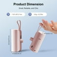 thumbnail image 3 of Portable Charger, Mini Power Bank for iPhone 17 16 15 14 13 12, 4500mAh Battery Pack for Android, Pocket Sized with Dual Output, Ideal for Traveler(Pink), 3 of 8