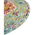 thumbnail image 4 of Unique Loom Vita Collection Area Rug - Chagall (6' 1" Round Turquoise/Cream), 4 of 7