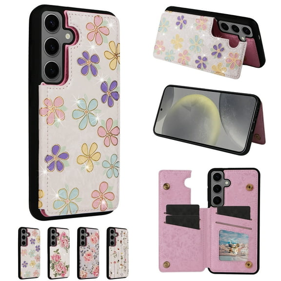 Wallet Magnetic Leather Wallet Case Card Slot Shockproof Flip Cover for Samsung Galaxy S24 Ultra S24Plus S23FE S23Plus S23 Ultra S22 S22Plus S22 Ultra S21 S21Plus S21 Ultra S21FE Leather Case