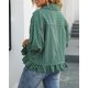 thumbnail image 3 of Blusa de verano CHYRII para mujer, con volantes y botones, a rayas, XXL, 3 of 5
