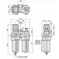 thumbnail image 5 of 1/2" Compressed Air Moisture Filter Regulator Oiler Separator Lubricator Combo, 5 of 5